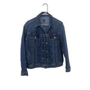 Women's Y2K 90's Lee Denim Jean Jacket Dark Wash Lee Legendary Rider S Chore